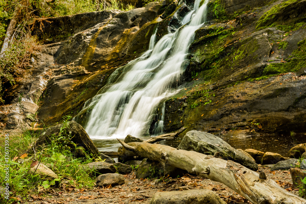 Fototapeta premium The lower waterfalls at Kent Falls State Park in Connecticut