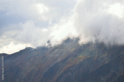 Landscape of mountain ranges in Japan