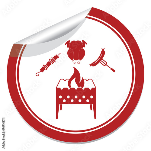 Brazier, kebab, chicken and sausage icon