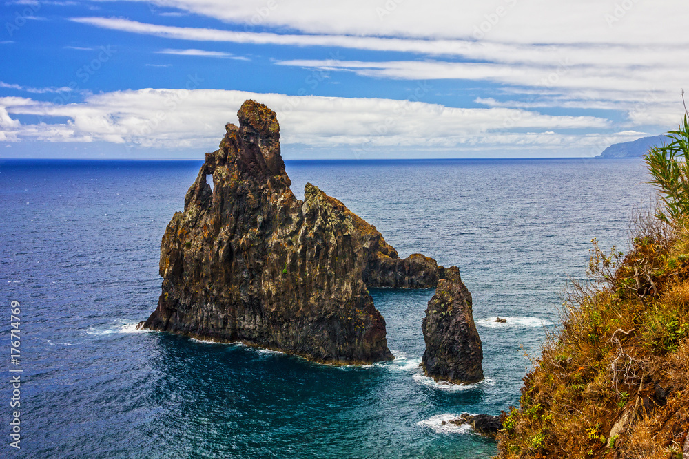 Madeira island, rock sea view, Portugal