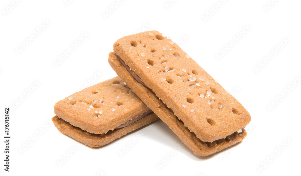 double biscuits with cream isolated double biscuits with cream isolated