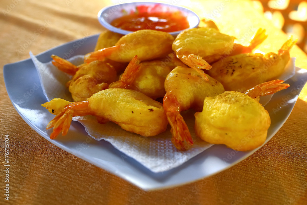 Dinner from shrimp salad