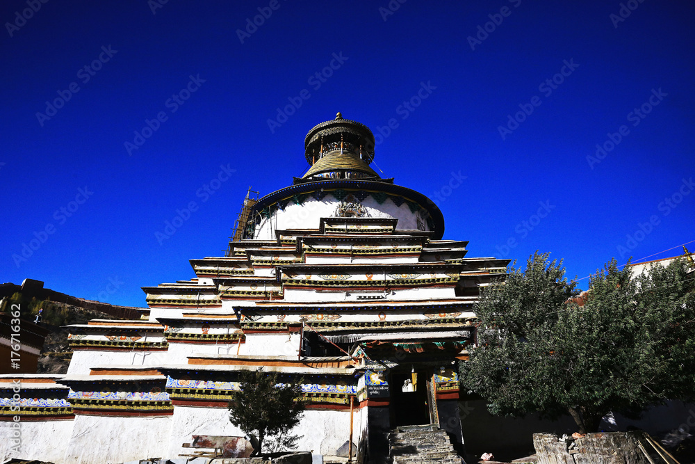 stupa in the ancient Tibetan monastery