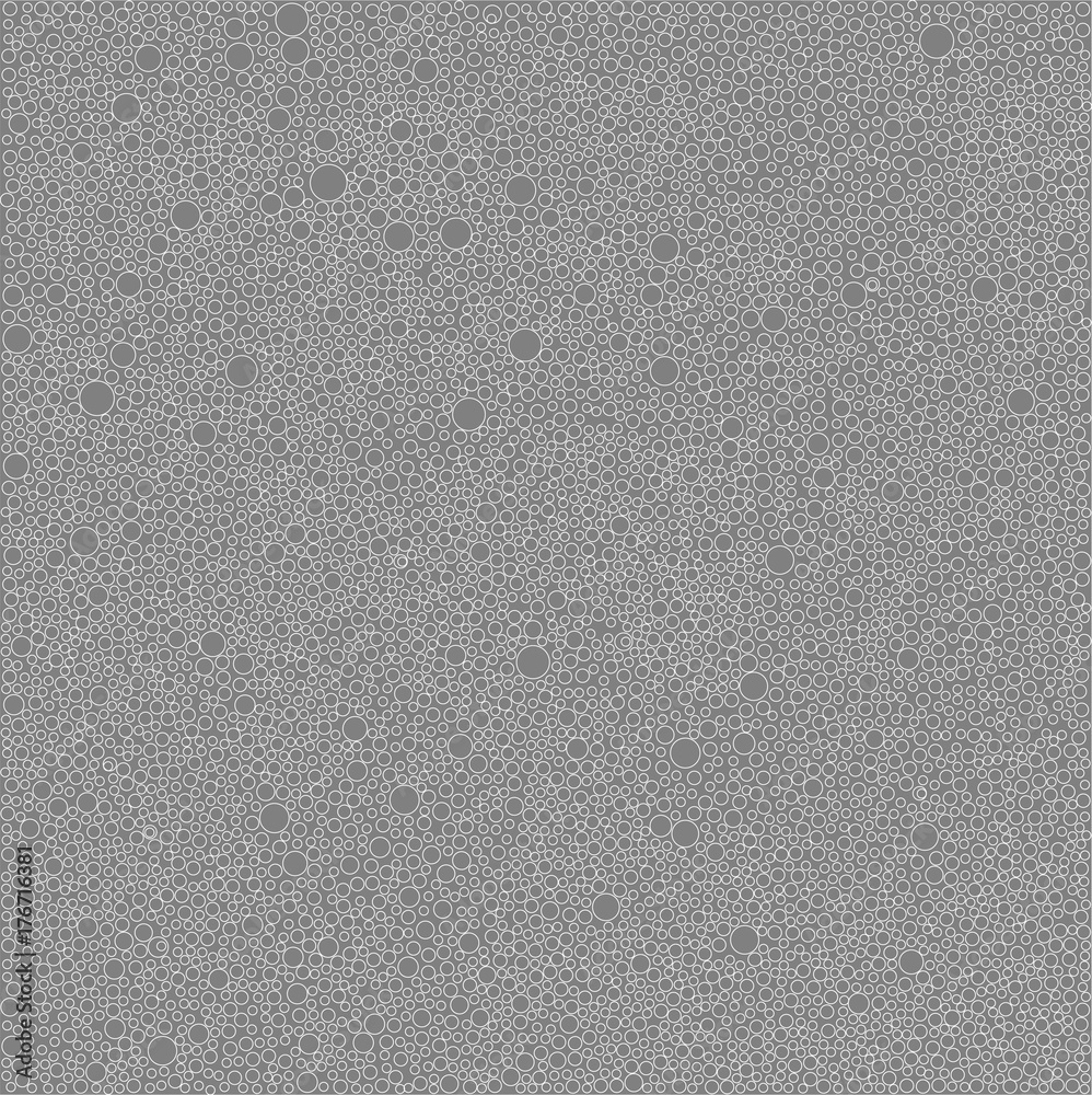 Fototapeta premium White Grey Bubbles Circles on Grey Background Dots