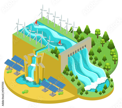 Isometric Alternative Energy Sources Concept