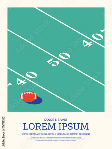 Football rugby abstract sport vintage retro style poster background,