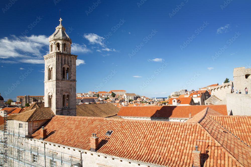 View of the Dominican Monastery from the walls of the old city. Dubrovnik, Croatia