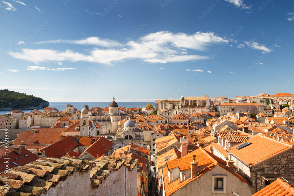 Summer in Dubrovnik. Beautiful view of the old town. Croatia