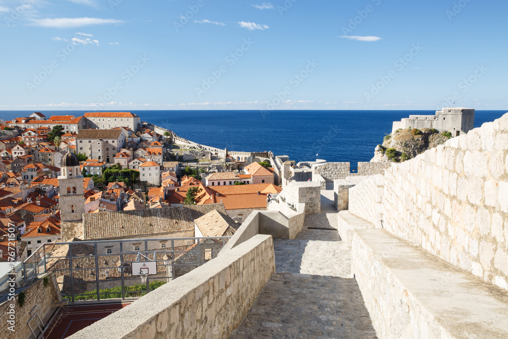 Majestic view from the city walls of Dubrovnik. Croatia