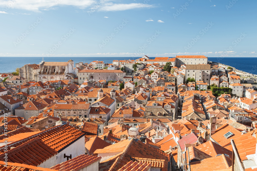 Beautiful view from above on the old town. Dubrovnik, Croatia