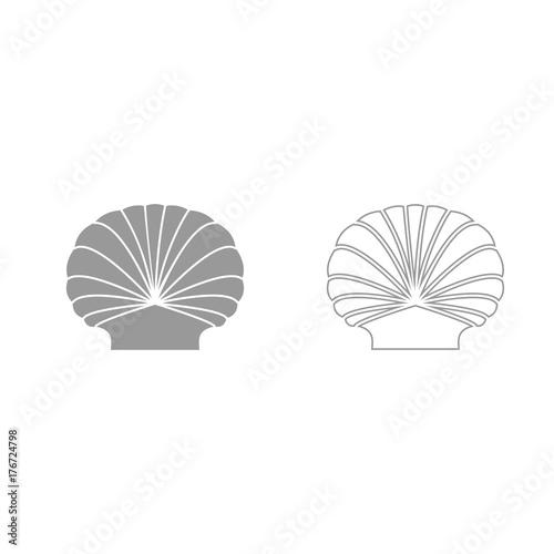 Shell grey set icon .