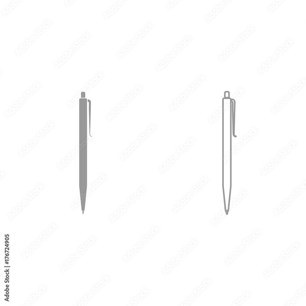 Pen grey set icon . Pen grey set icon .