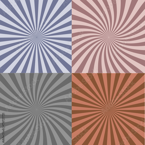set of backgrounds in the form of sun rays, vector illustration
