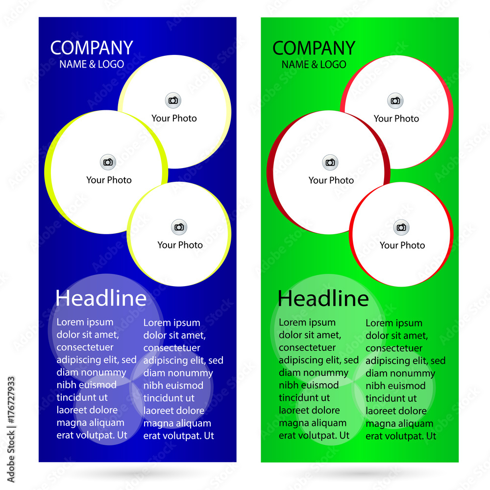 Naklejka premium Roll-up banner template, design for business advertising, exhibition and communication blank board,vector