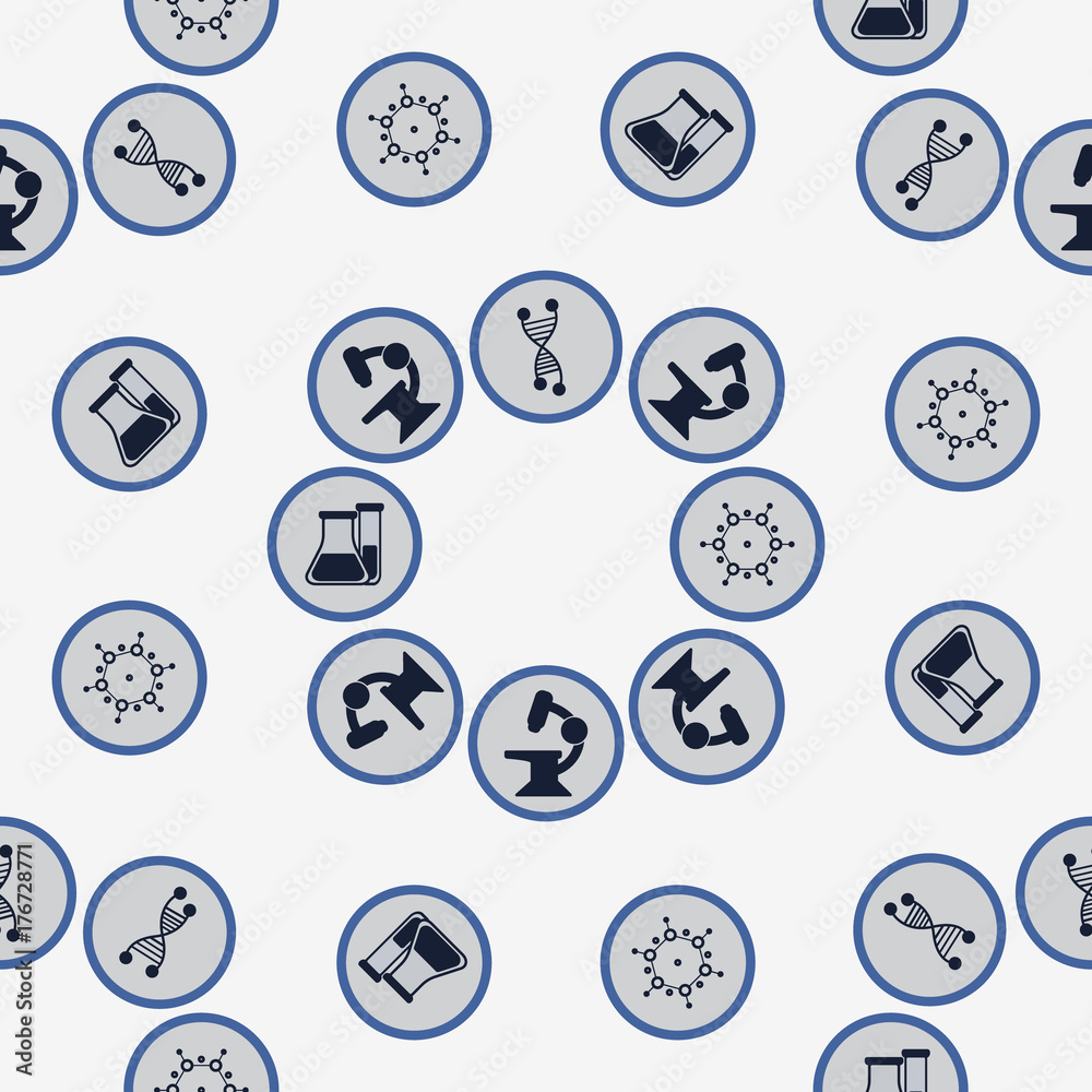 Vector seamless pattern with science icons Vector seamless pattern with science icons