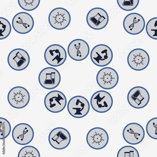 Vector seamless pattern with science icons