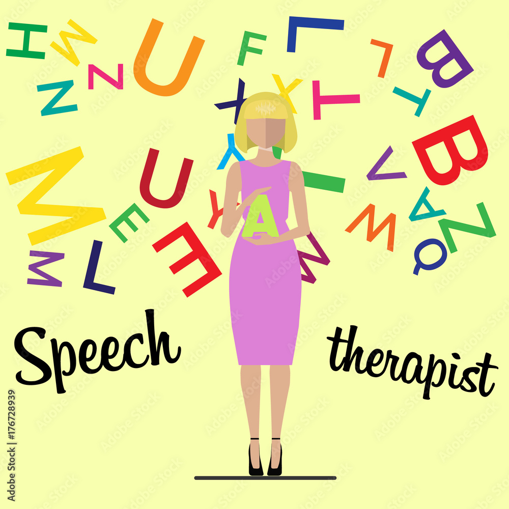 Speech therapist. Woman teacher Speech therapist. Woman teacher