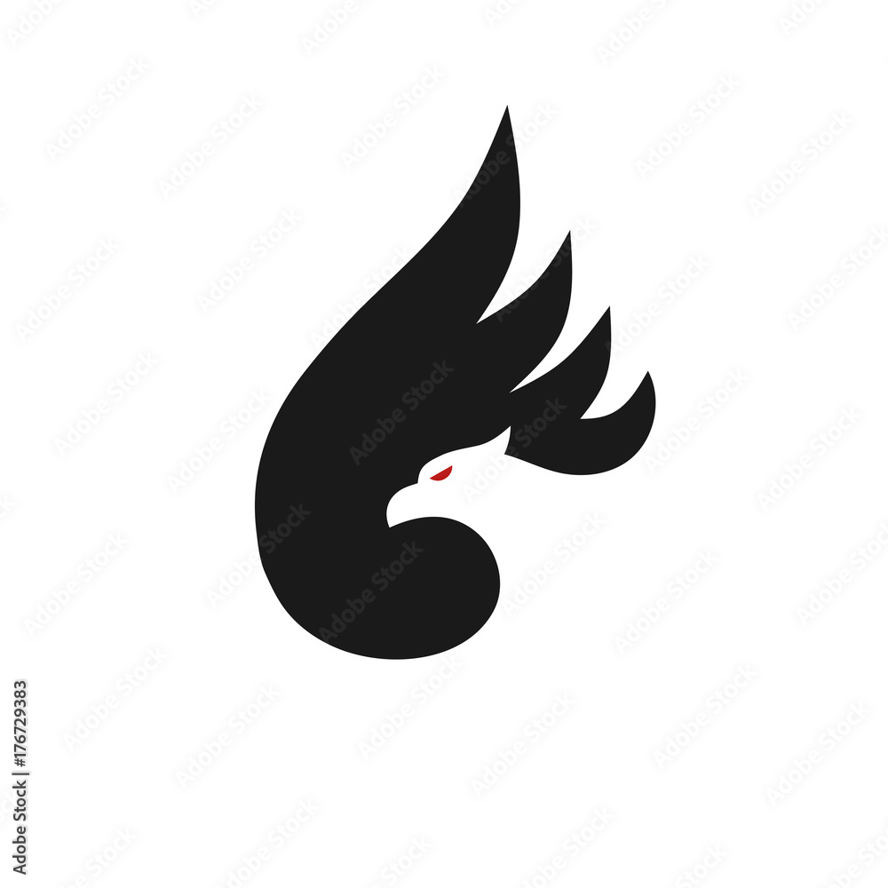 Fototapeta premium luxury phoenix logo concept, best phoenix bird logo design, phoenix vector logo 