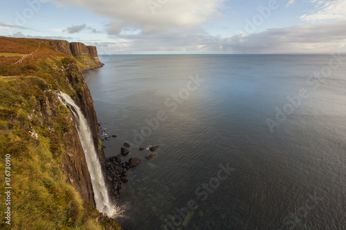Kilt rock waterfall in Scottish highlands - a miracle of nature