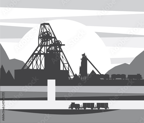 Mine is in the cut, vector illustration