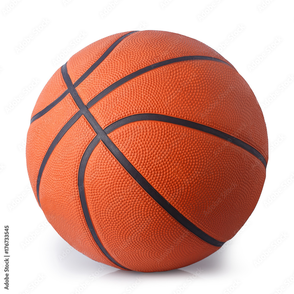 basketball ball isolated on white - obrazy, fototapety, plakaty 