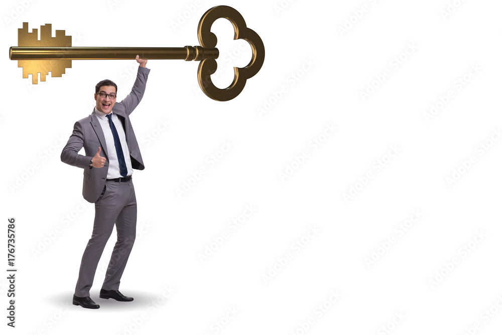 Concept with key to success illustration Concept with key to success illustration