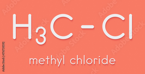 Chloromethane (methyl chloride) molecule. Skeletal formula. photo