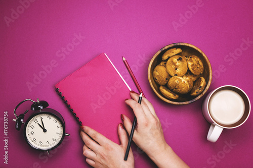 Snack at work and school. Workplace junk food.