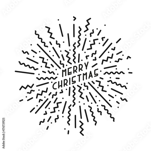 Merry christmas card. Creative design in memphis style.