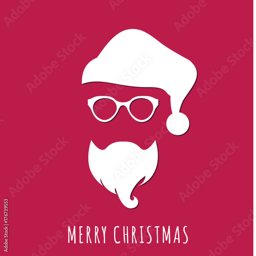 Concept of Santa Claus in Hipster Style. Vector illustration. Modern flat design.