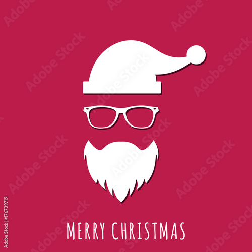 Concept of Santa Claus in Hipster Style. Vector illustration. Modern flat design.
