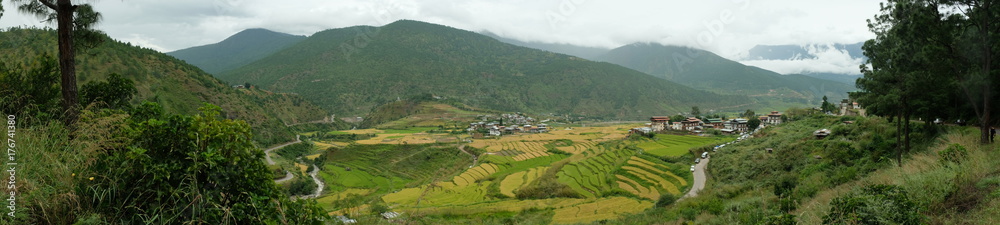 Panoramic view of Punakha, Bhutan