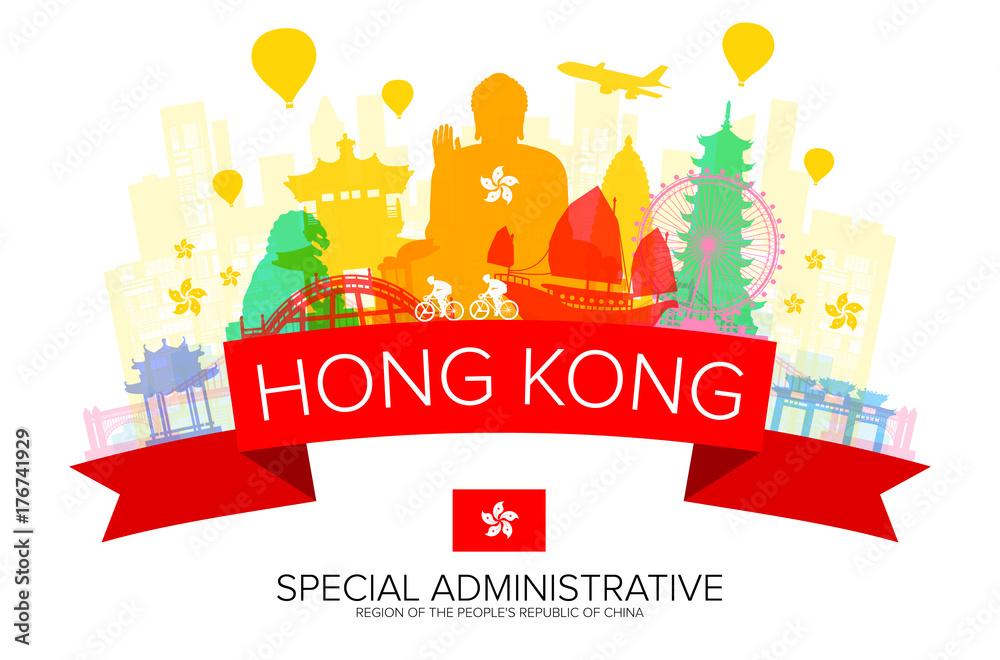 Obraz premium Hong Kong Travel Landmarks.