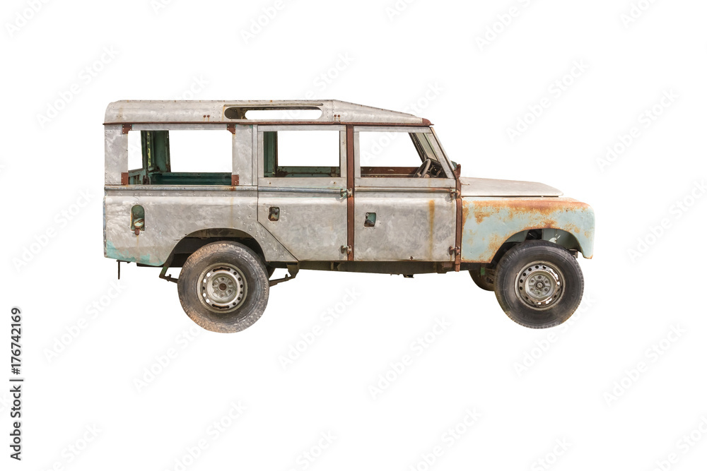 old car,isolated on white background with clipping path. old car,isolated on white background with clipping path.