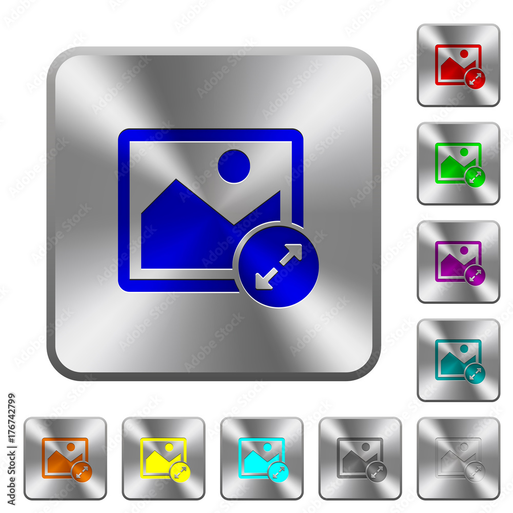 Resize image large rounded square steel buttons Resize image large rounded square steel buttons
