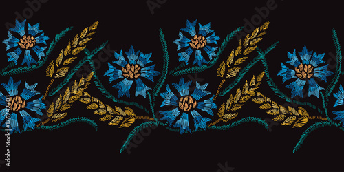 embroidery floral seamless pattern