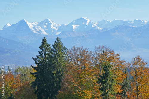 Aussicht von Längenberg, Berner Alpen, Schweiz 