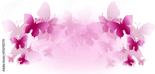 Butterflies decorated web banner
