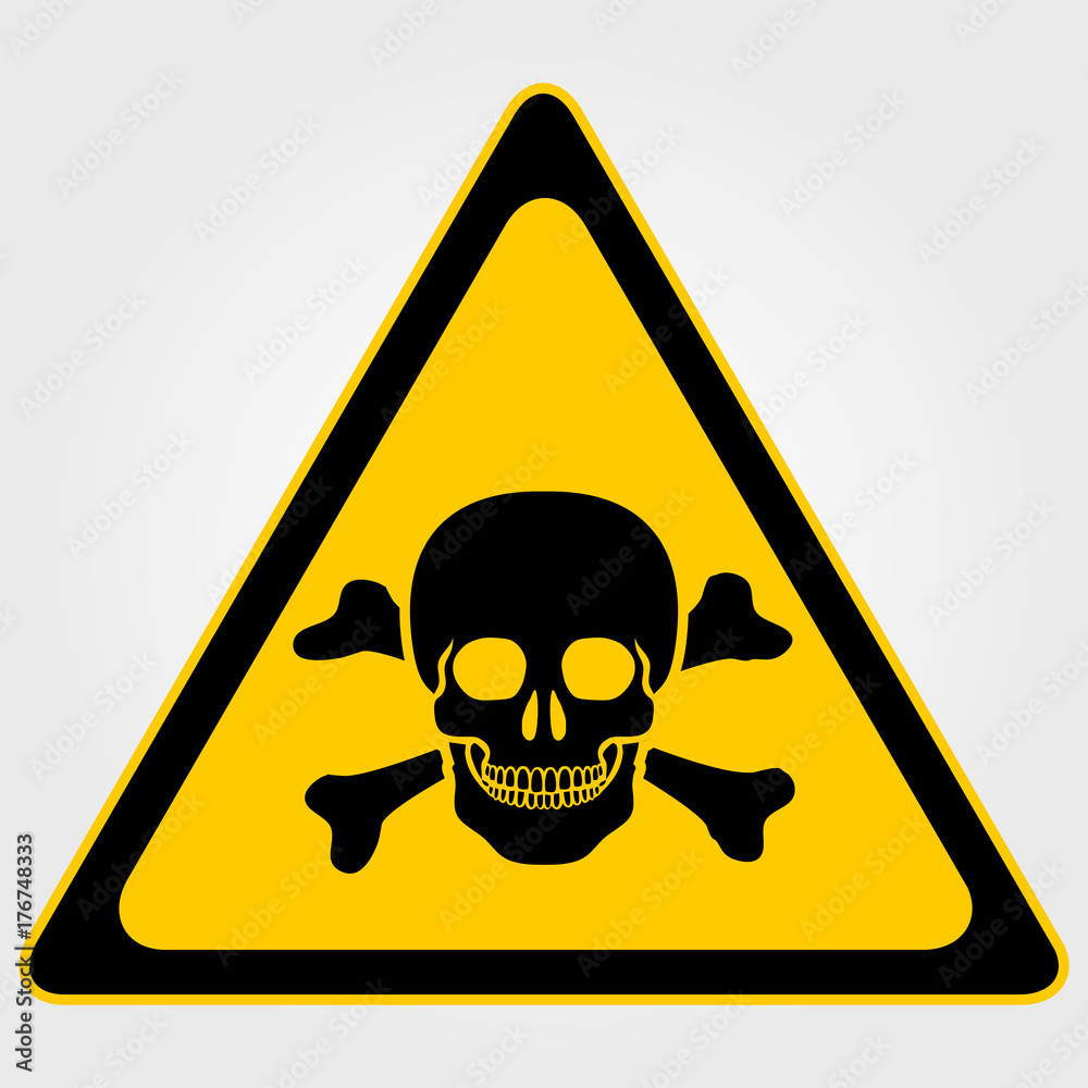 Danger sign. Skull and crossbones sign on a white background Danger sign. Skull and crossbones sign on a white background