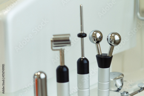 Cosmetology room with equipment for face skin treatment
