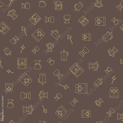 Coffee brown seamless pattern.