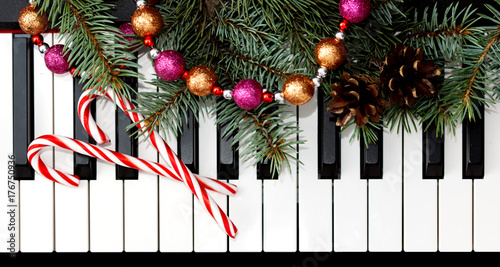 Christmas card with piano