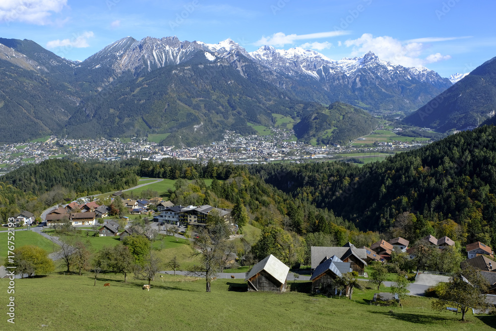 View on the local city of Bludenz,Vorarlberg, Austria, Bludenz