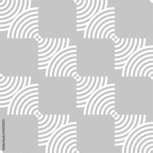 Gray and white geometric ornament. Seamless pattern