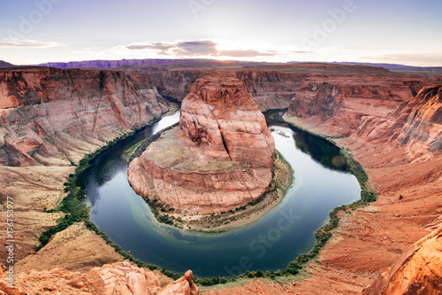 amazing sundown at horseshoe bend, arizona