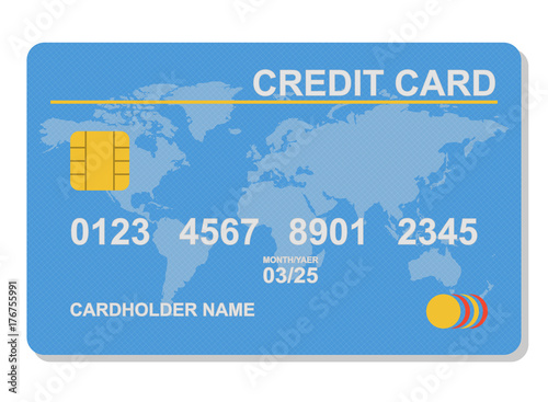 Blue credit card vector illustration