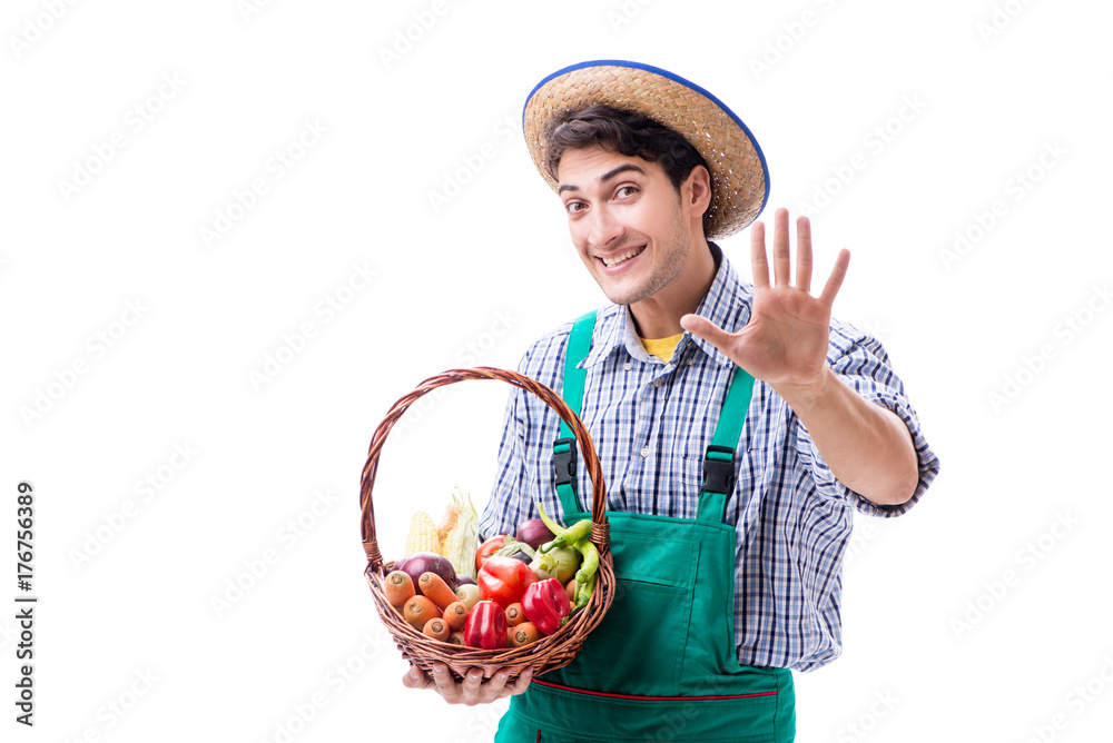 Young farmer isolated on the white background Young farmer isolated on the white background