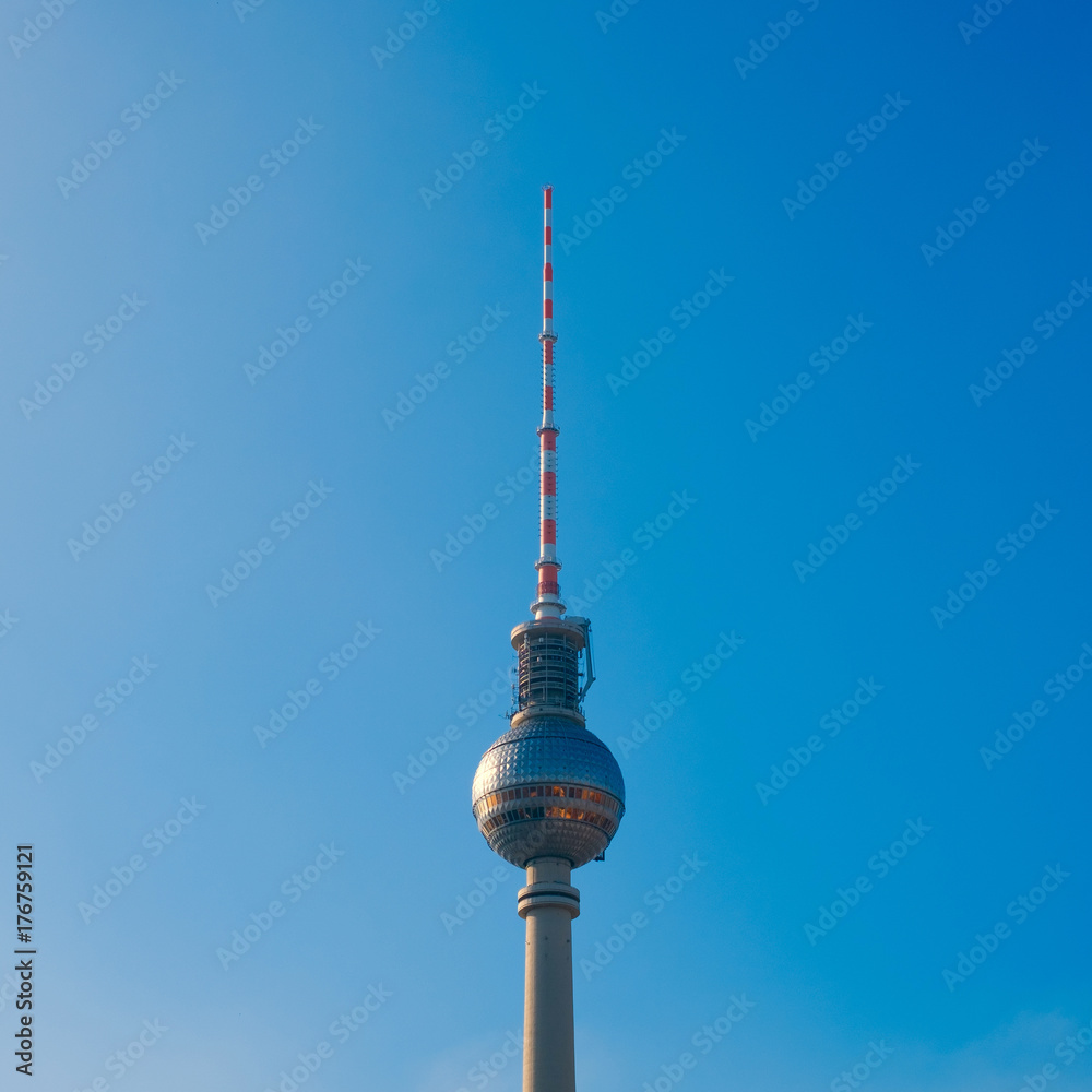 Tv Tower (Fernsehturm) in Berlin isolated