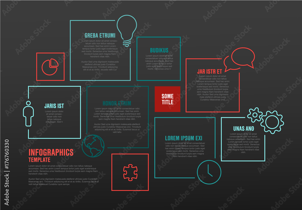 Fotografie Vector Infographic template with blocks