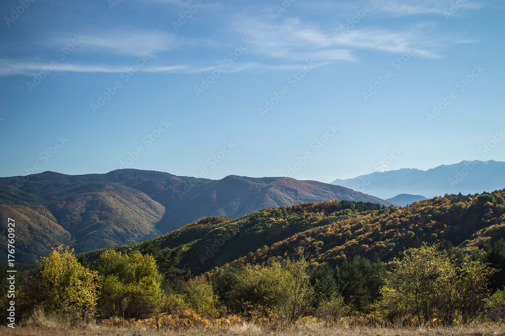 Fototapeta premium Blue sky, Autumn colors, Bulgaria 2017